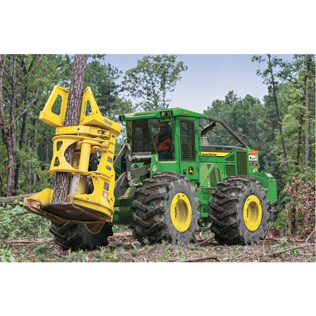 Feller Buncher John Deere abatteuse à chenille Bouchard Forêts