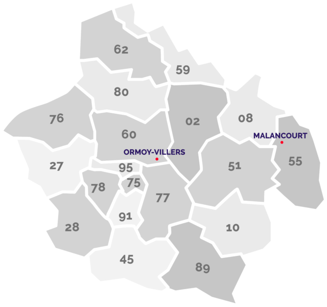 Carte des implantation Bouchard Manutention