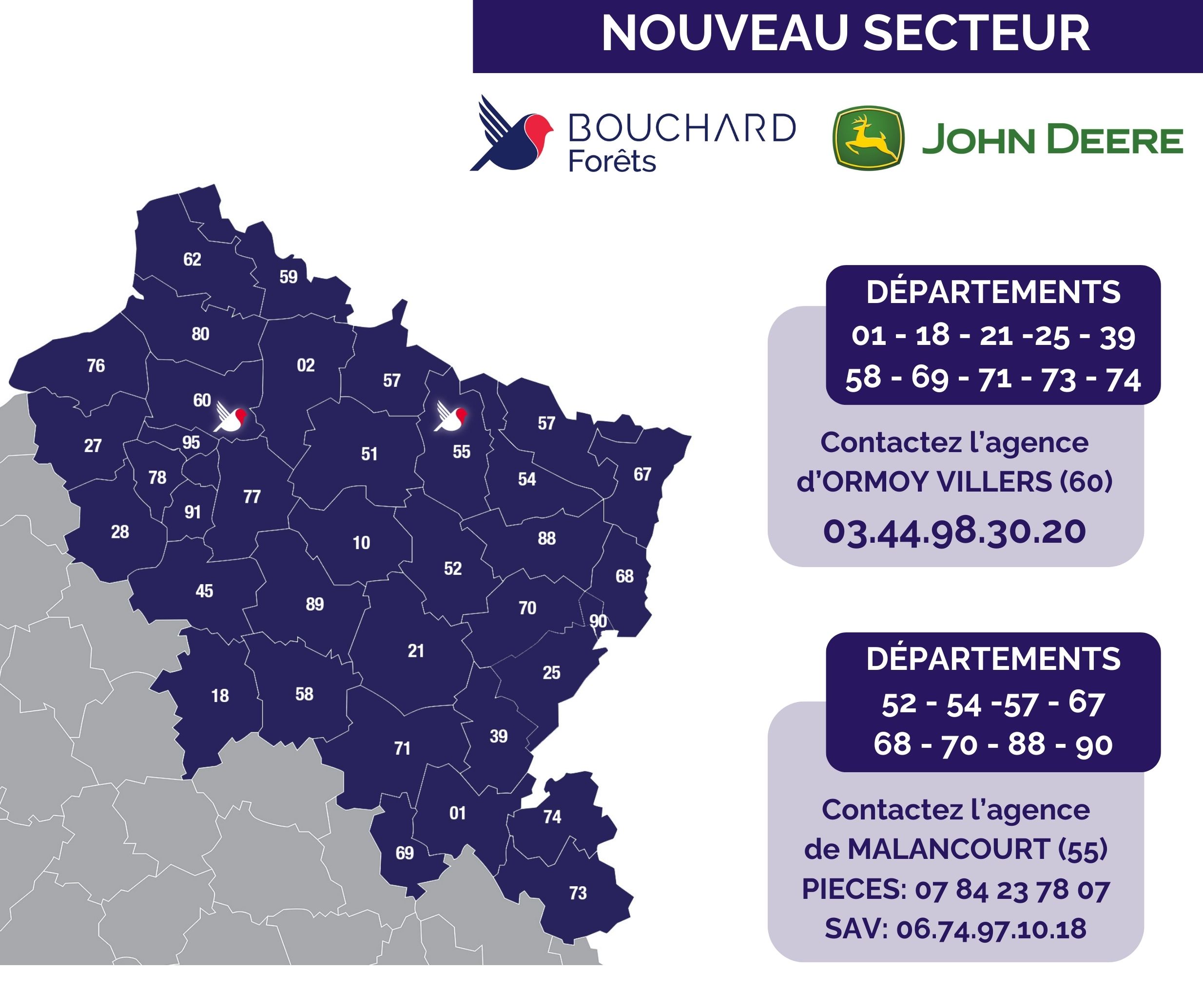 carte et contacts nouveaux départements bouchard forets